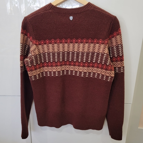 KÜHL Nordik Merino Wool Fair Isle Crewneck Sweater Cinnabar Brown - Women's M - Picture 7 of 15